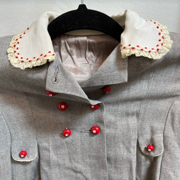 Vintage 1950 Little Miss Robin Gray Bundle Jacket and Bonnet Hat Toddler Girl - Picture 4 of 10